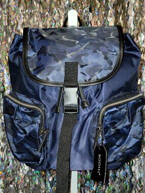 BODHI- Navy Blue Nylon Camouflage Small Backpack, NWT